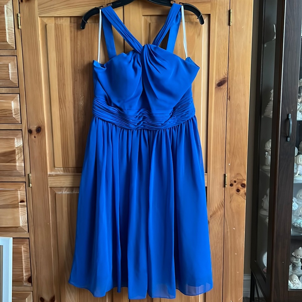 Royal Blue Knee Length Formal Dress